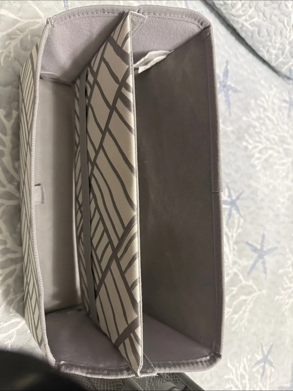 Thirty-one Gray and Cream Geometric Storage Bins - Home Accents
